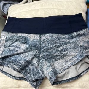 Lululemon Speed Up Blue Patterned Shorts